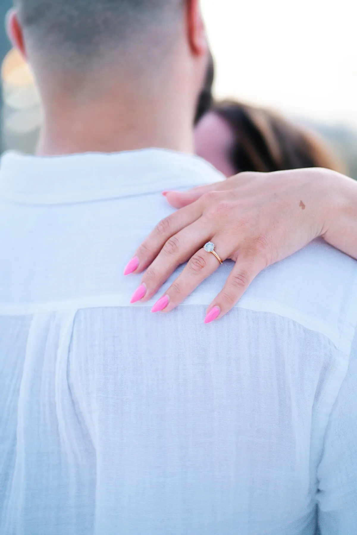Engagement portrait with soft lighting